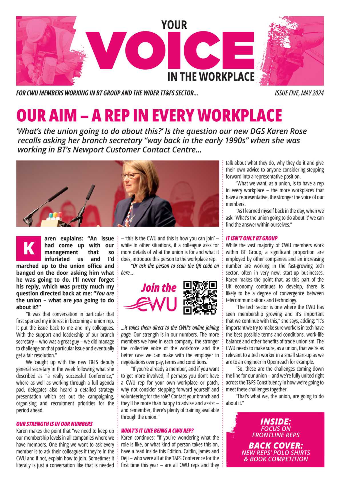 CWU: Your Voice in the Workplace – Issue Five, May 2024 – Telecoms