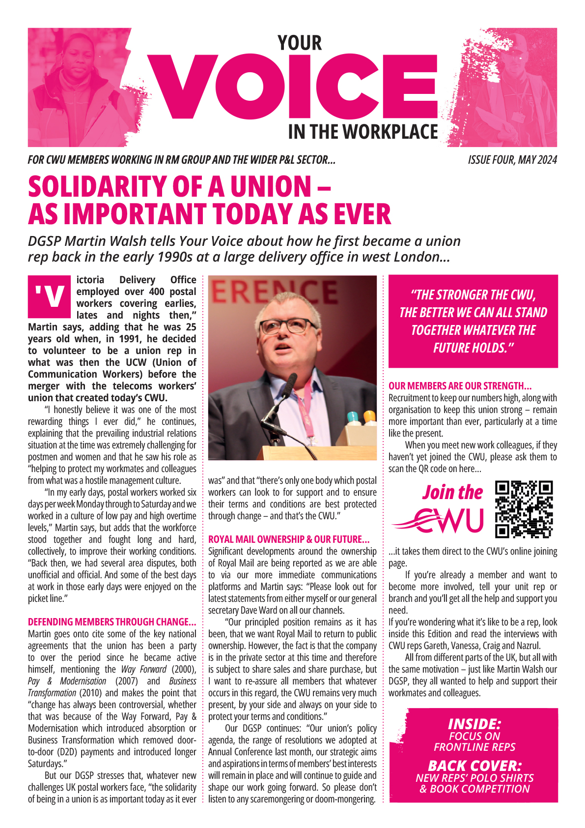 CWU: Your Voice in the Workplace – Issue Four, May 2024 – Postal